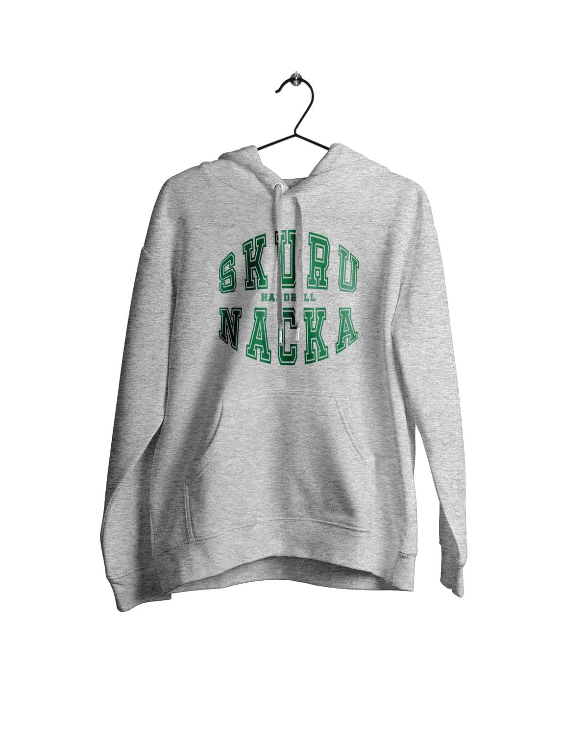 Skuru nacka rund hoodie grå