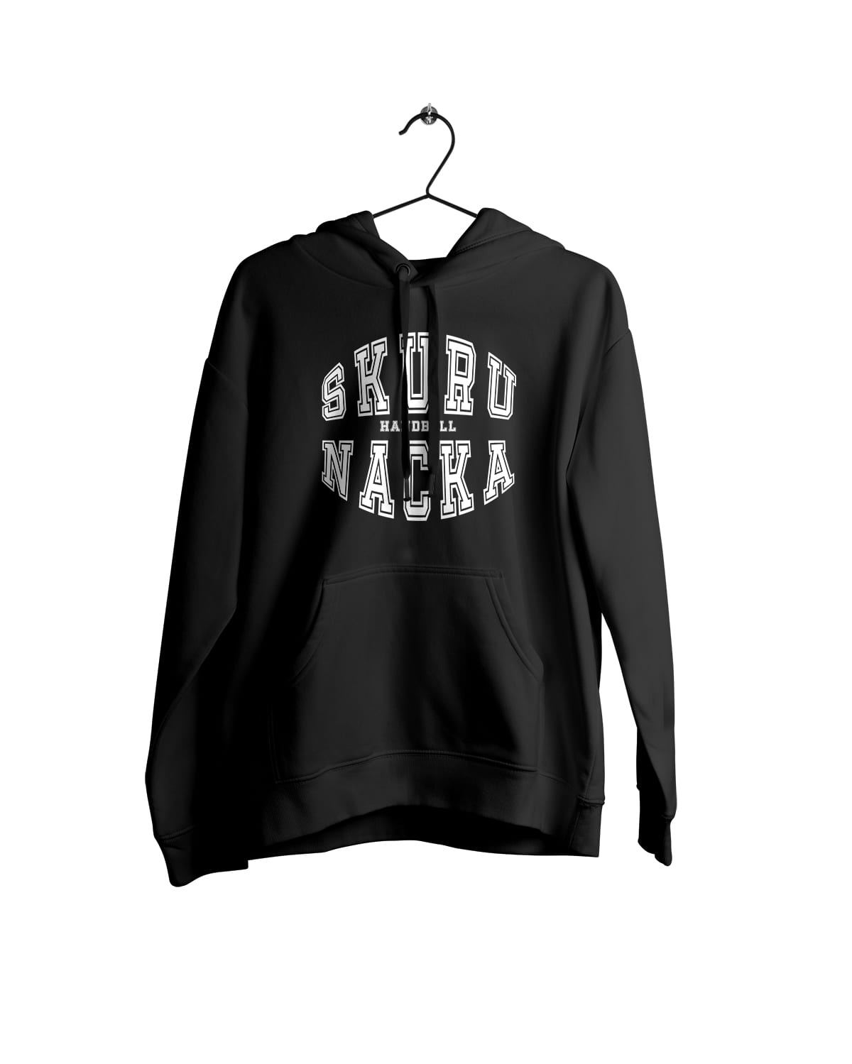 Skuru nacka rund hoodie svart