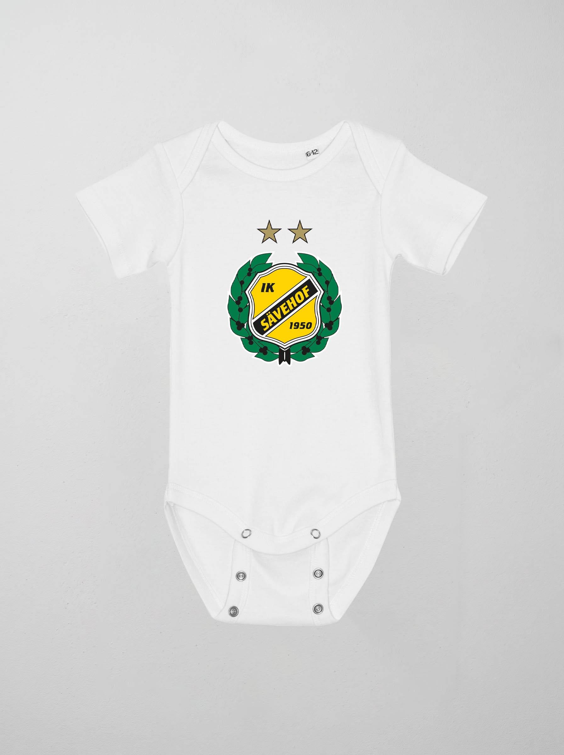 Baby body - klubbmärke kortärmad vit