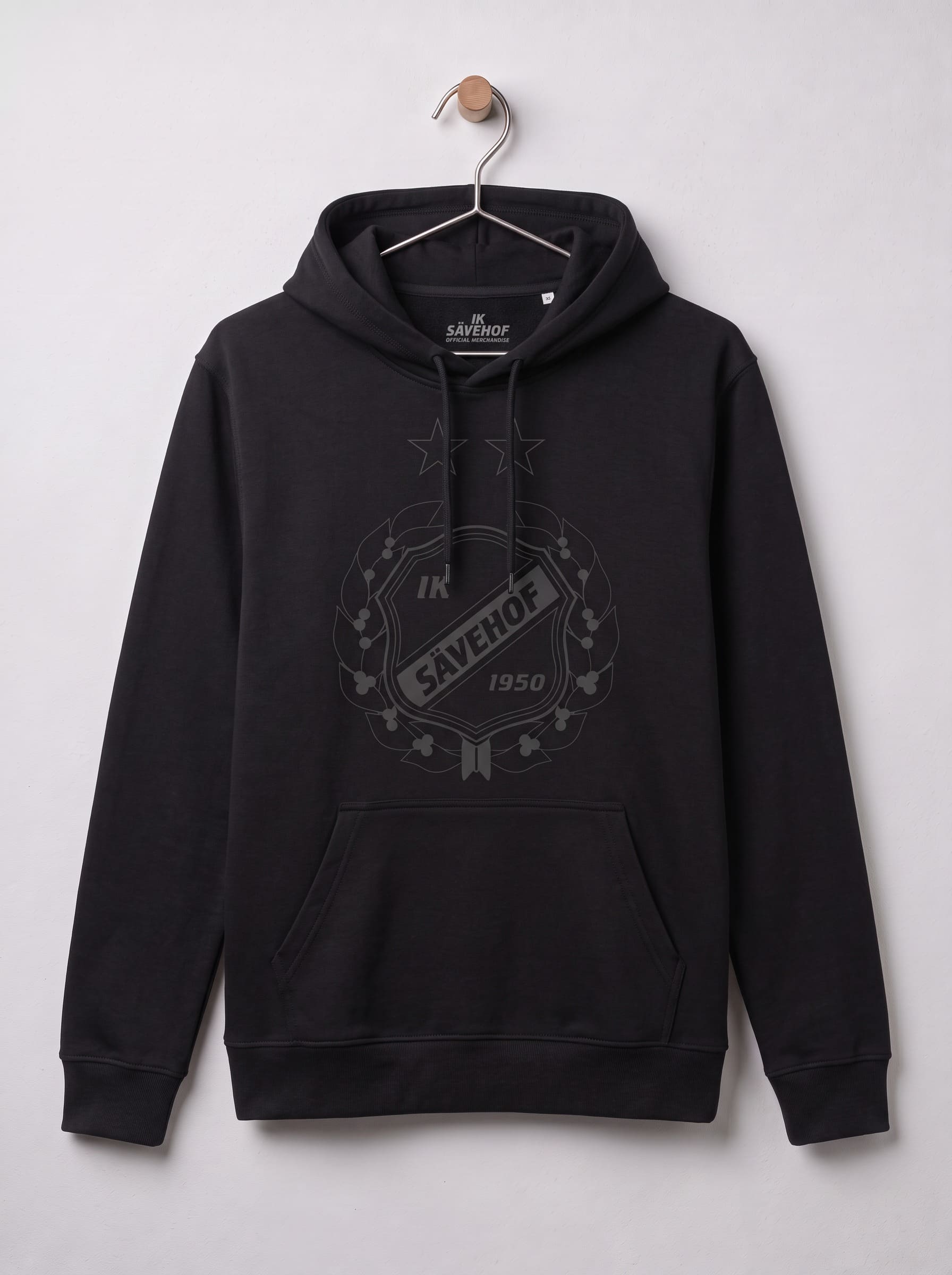 Hoodie - ton i ton svart